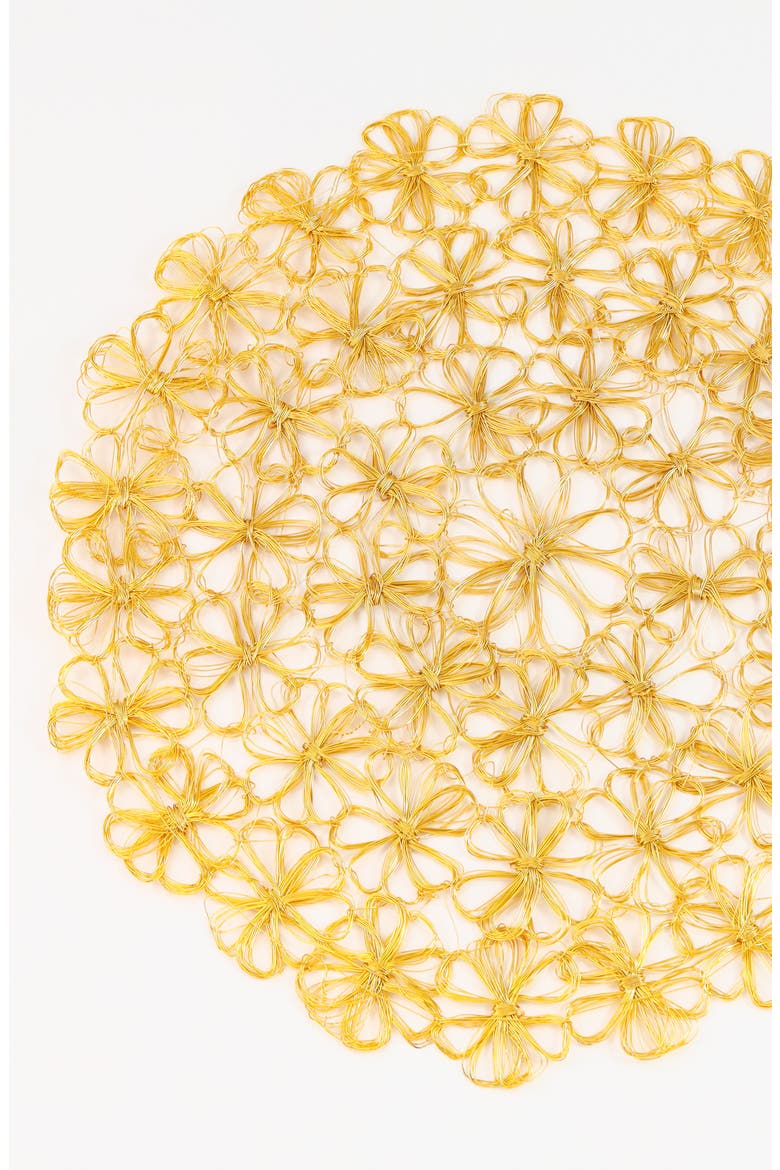 Petal Cluster Lace Metal Placemat, Alternate, color, GOLD