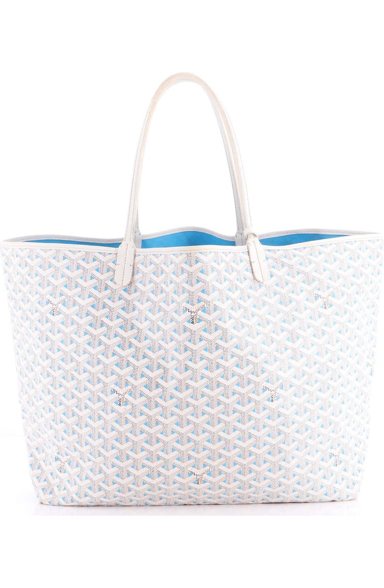 Pre-Owned Goyard Saint Louis Tote Claire Voie Coated Canvas GM, Main, color, White