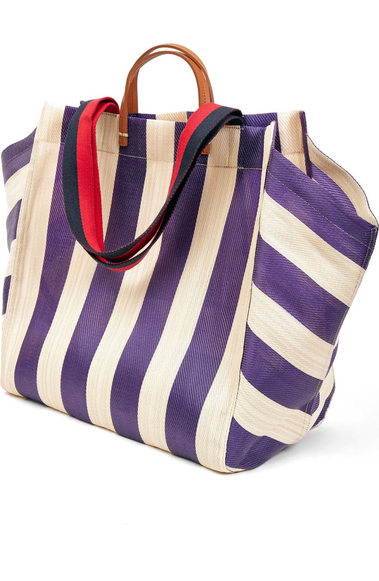 Clare V. Stripe Beach Tote, Alternate, color,