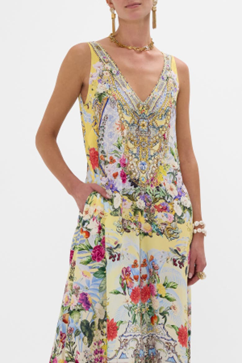 V Neck Flared Jumpsuit Flor Fantastica, Alternate, color, Flor Fantastica