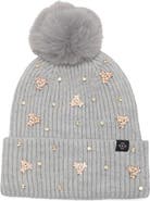 Nanette Lepore Mixed Metallic Pom Beanie
