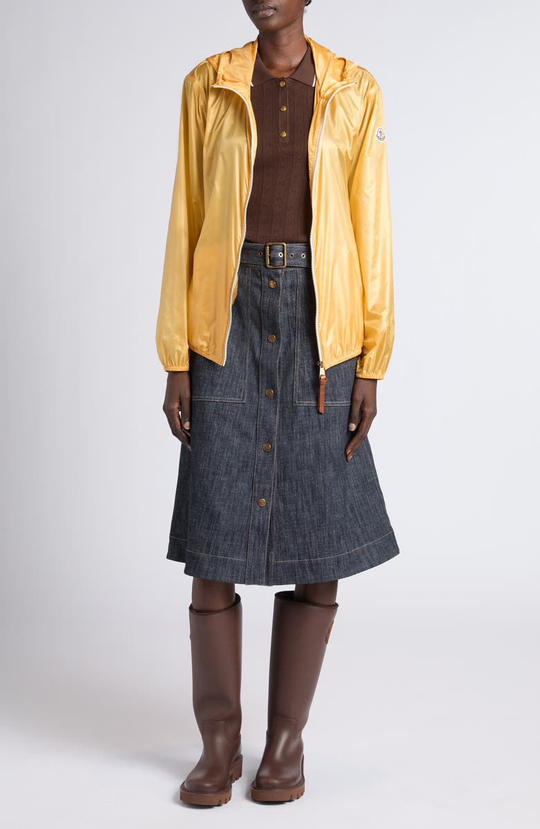 Moncler Fegeos Hooded Windbreaker Jacket, Alternate, color, Yellow