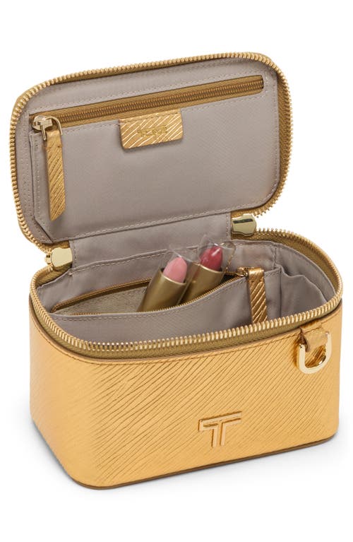 Tumi Voyageur Lex Mini Train Case Crossbody Bag In Gold