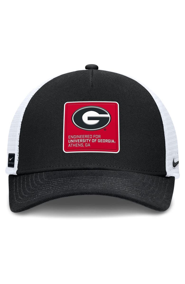 Nike Men's Nike  Black/White Georgia Bulldogs 2025 On-Field Rise Engineered Trucker Adjustable Hat, Alternate, color, 