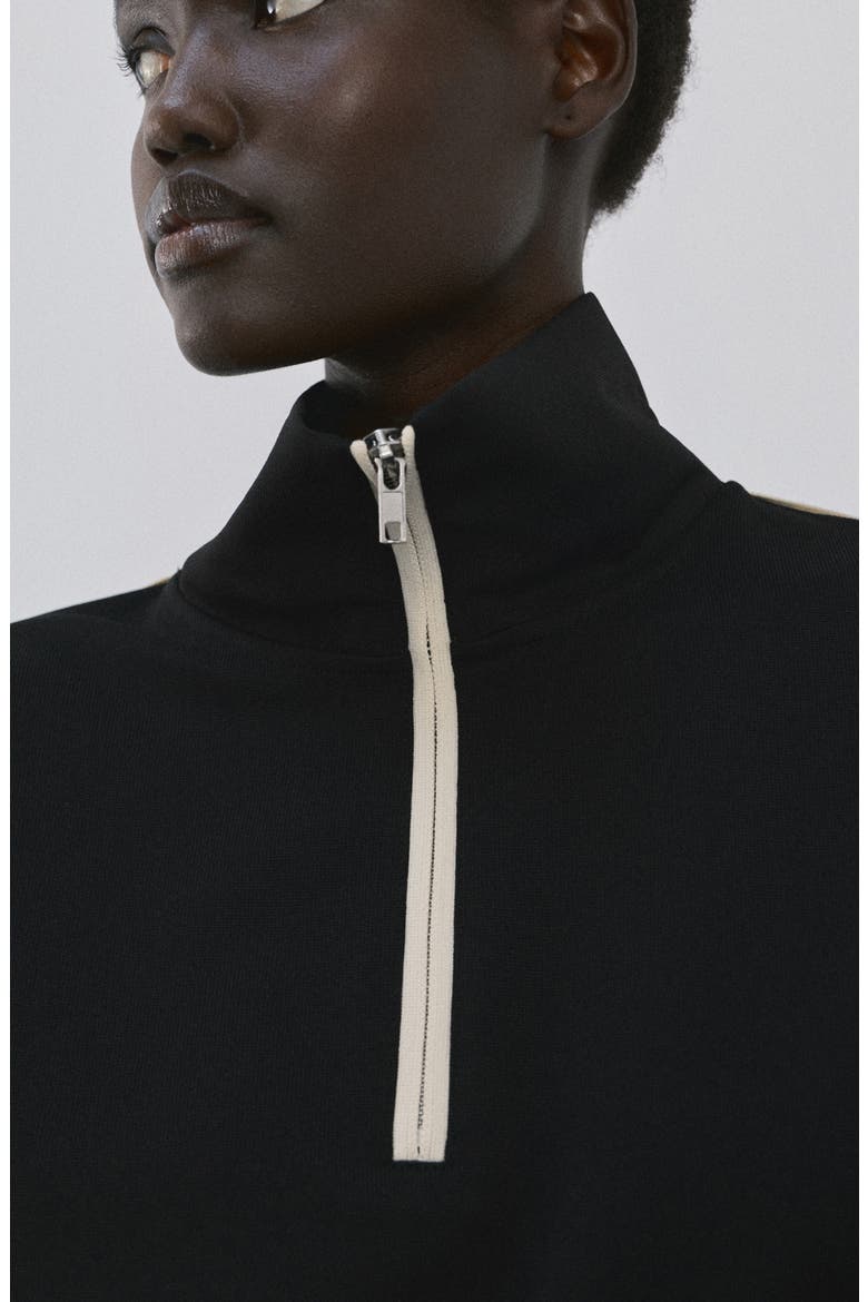 Half Zip Sweatshirt, Alternate, color, BLACK