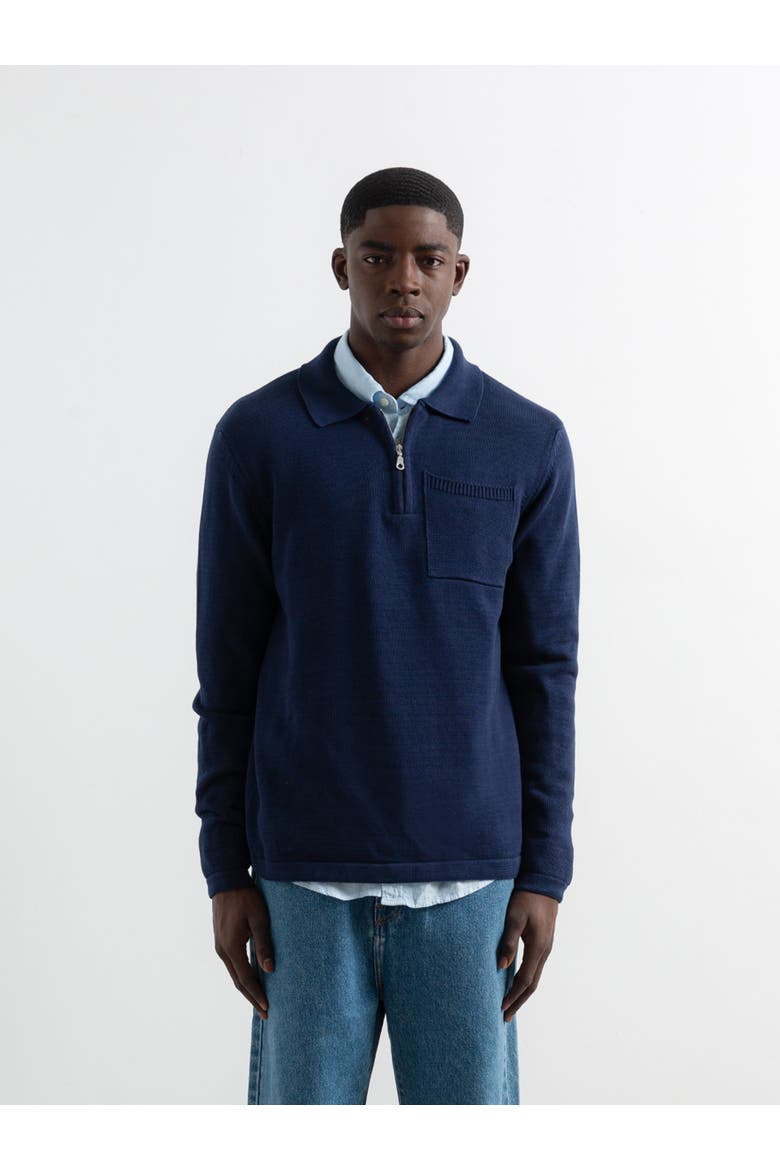 Signature Half Zip Sweater, Main, color, Plain Navy