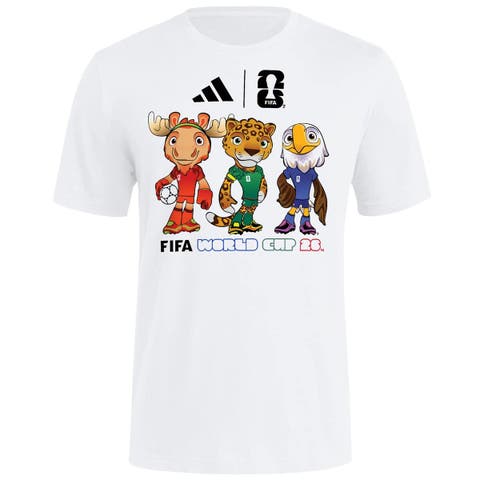 Men's adidas White FIFA World Cup Gear 2026 FIFA World Cup Mascot T-Shirt