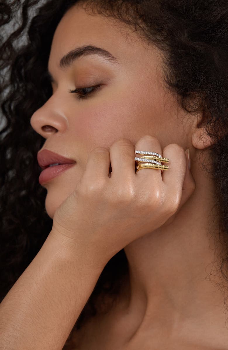 Bony Levy 18K Gold Cleo Diamond Statement Ring, 13.1mm, Alternate, color, Two Tone