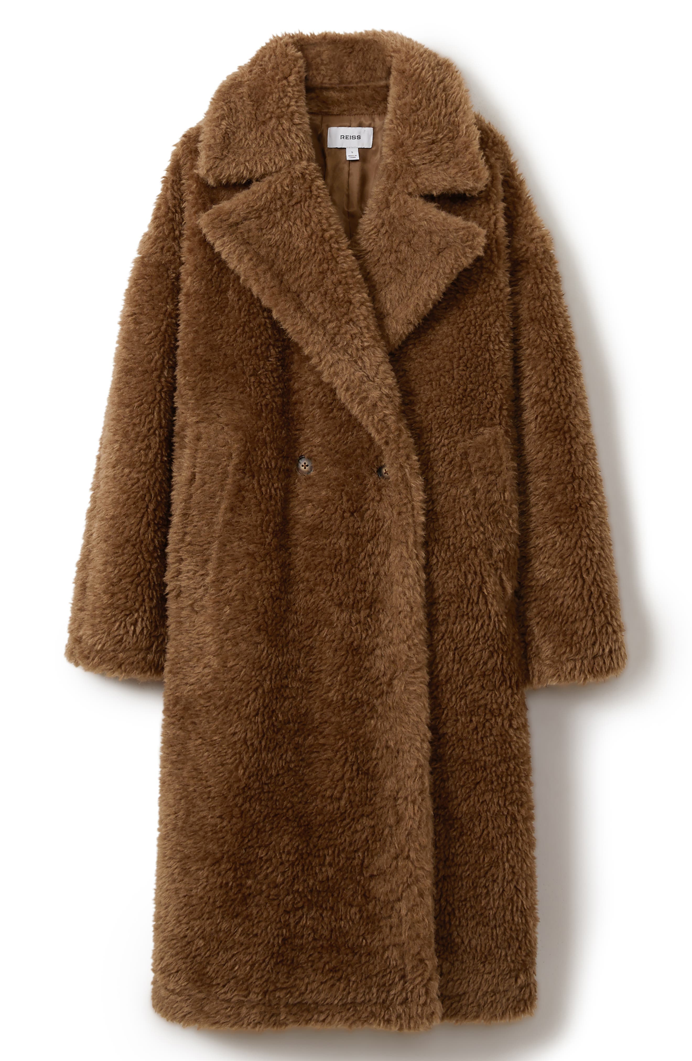 Reiss Darla Double Breasted Faux Fur Coat