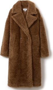 Reiss Darla Double Breasted Faux Fur Coat