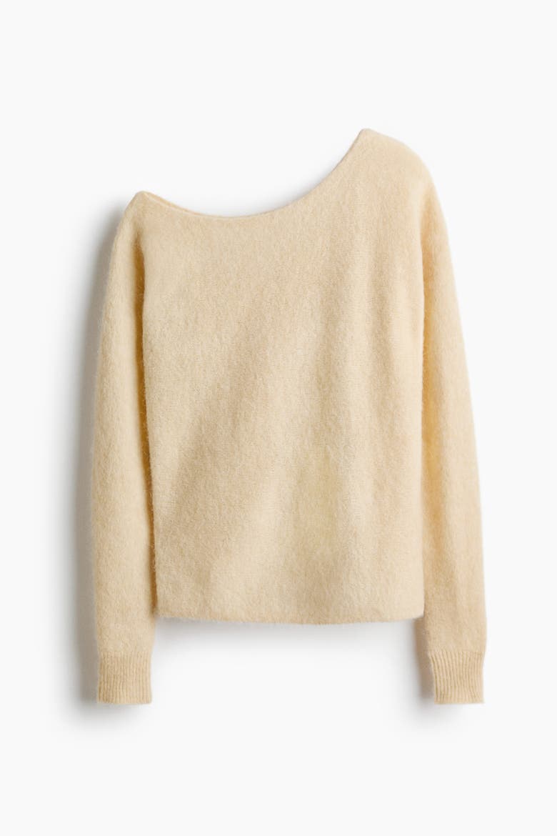 Alpaca-blend One-shoulder Jumper, Alternate, color, Light yellow
