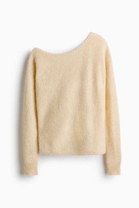 Alpaca-blend One-shoulder Jumper