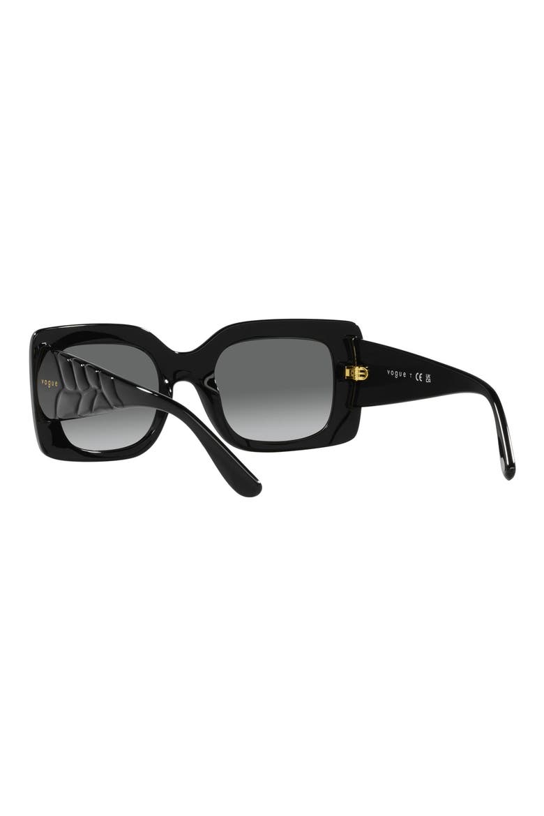 52mm Gradient Rectangular Sunglasses, Alternate, color, BLACK