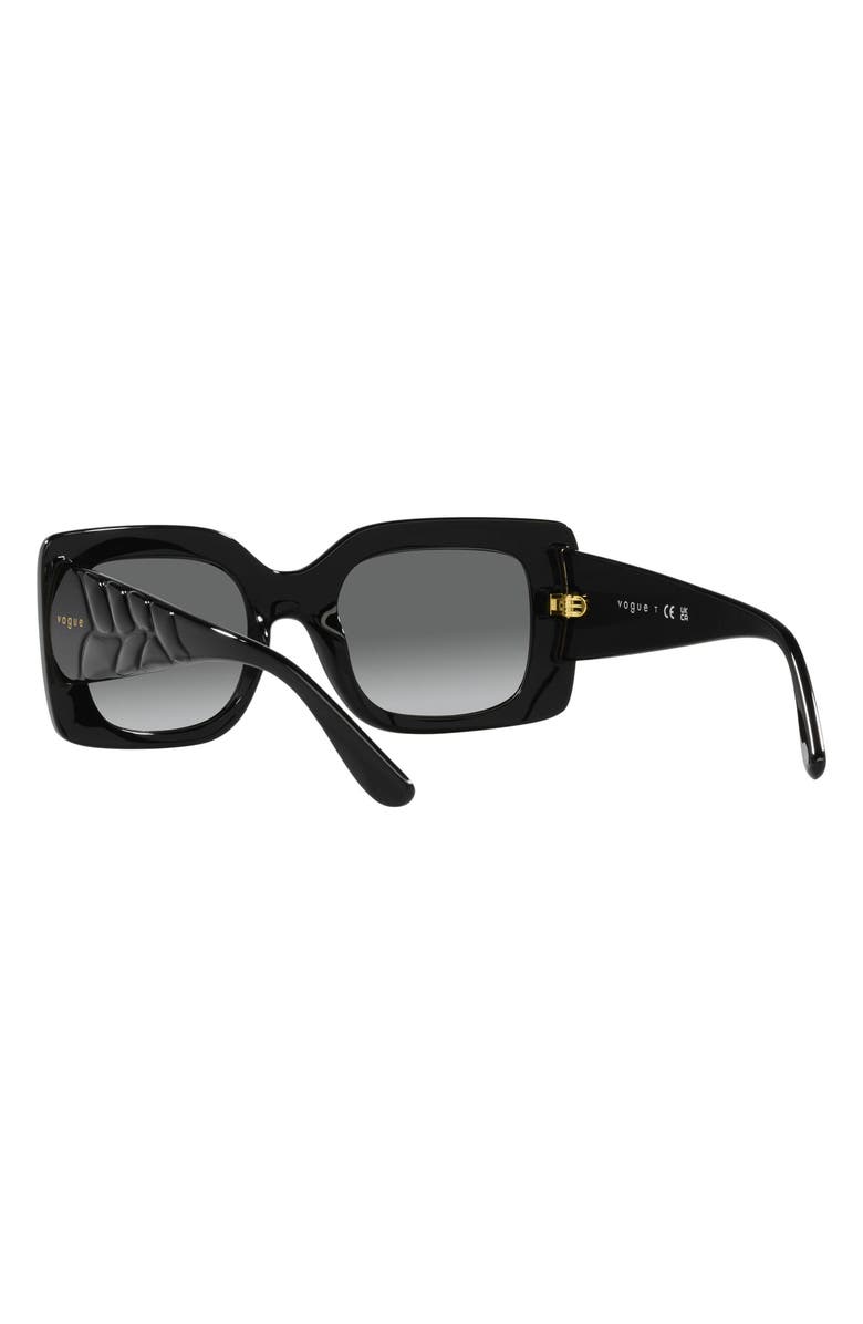 VOGUE 52mm Gradient Rectangular Sunglasses, Alternate, color, Black
