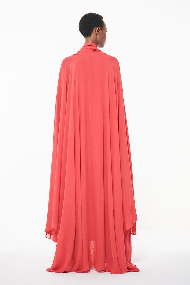 Cape Detail Maxi Kaftan, Alternate, color, Coral