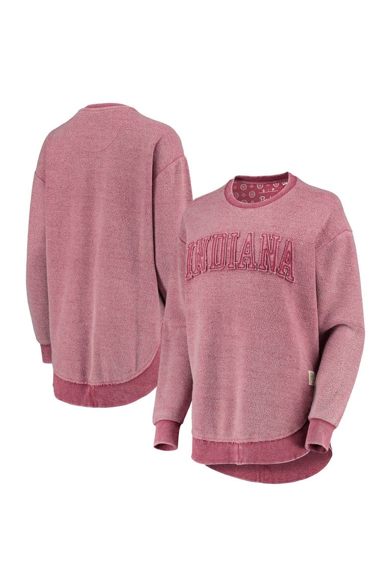 Women's Pressbox Crimson Indiana Hoosiers Ponchoville Pullover Sweatshirt, Main, color, Crimson