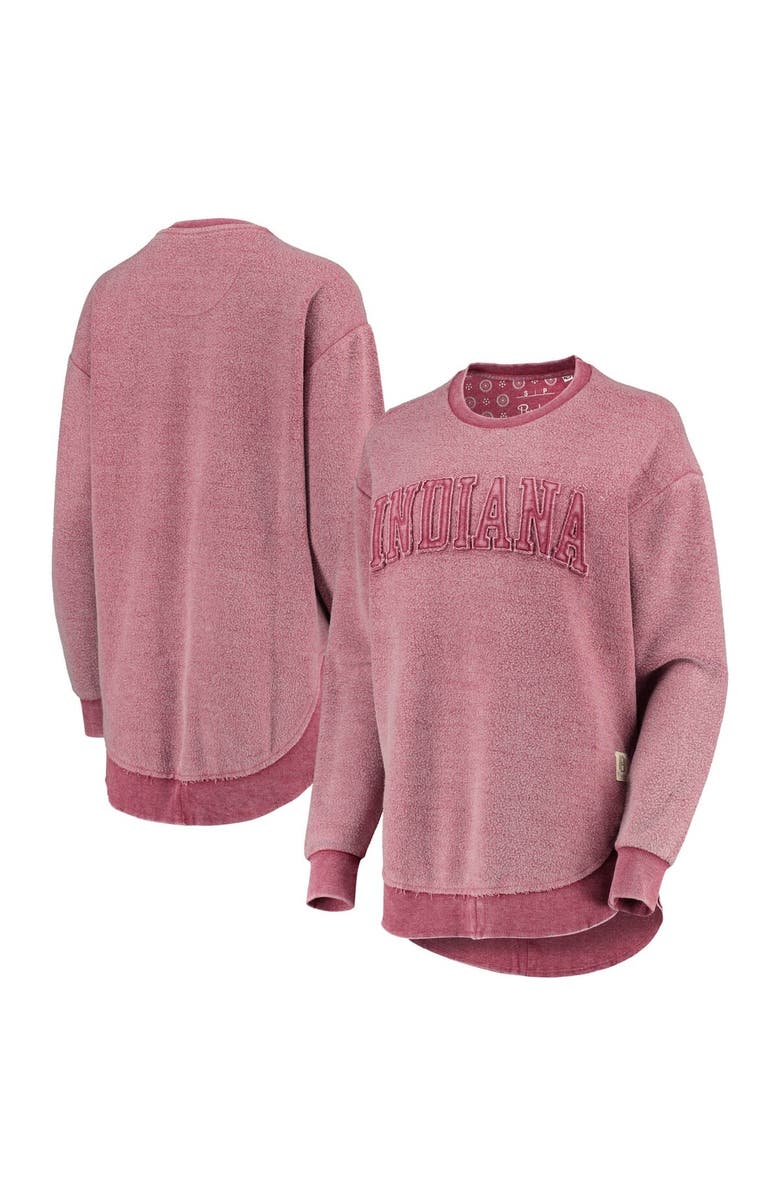 PRESSBOX Women's Pressbox Crimson Indiana Hoosiers Ponchoville Pullover Sweatshirt, Main, color, Crimson