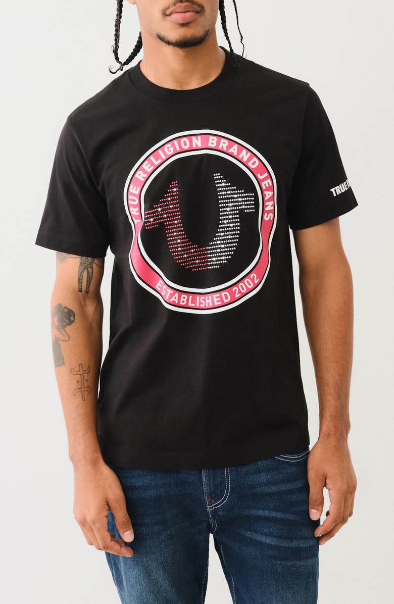 True Religion Strike Rhinestone Logo Graphic T-Shirt, Main, color, 