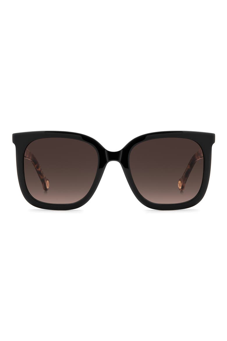 55mm Gradient Square Sunglasses, Main, color, BLACK/ BROWN