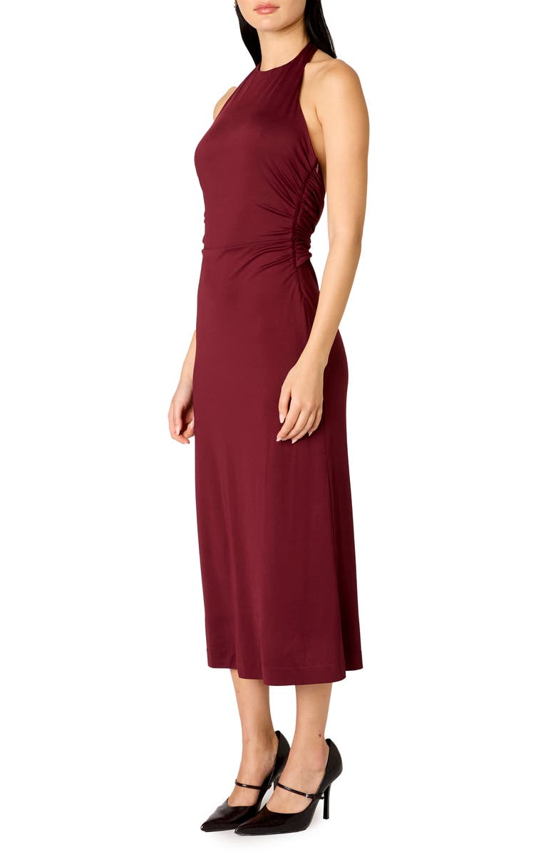 Nia Mirabel Halter Dress, Alternate, color, Chianti