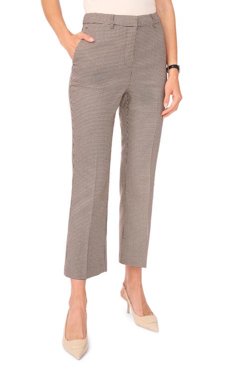 Kick Flare Leg Houndstooth Pants