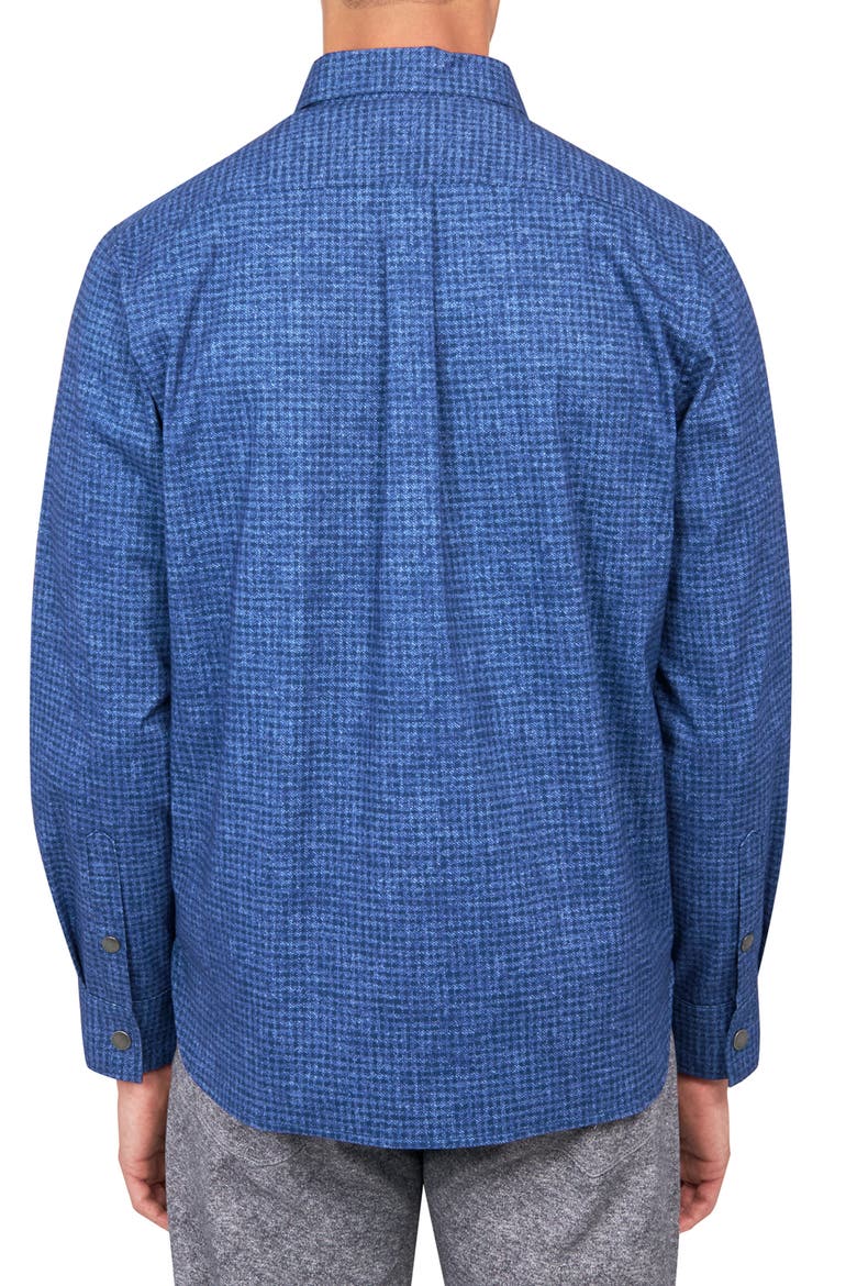 Dot Geo Cotton Stretch Shirt Jacket, Alternate, color, NAVY