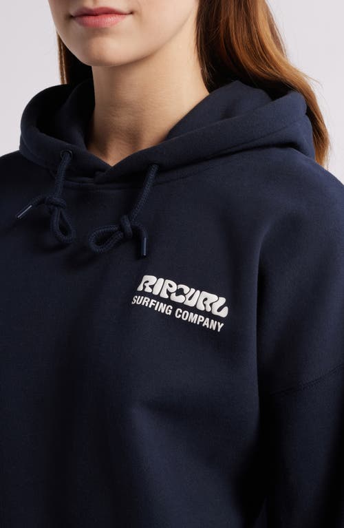 Rip Curl Surf Puff Print Graphic Hoodie In Navy