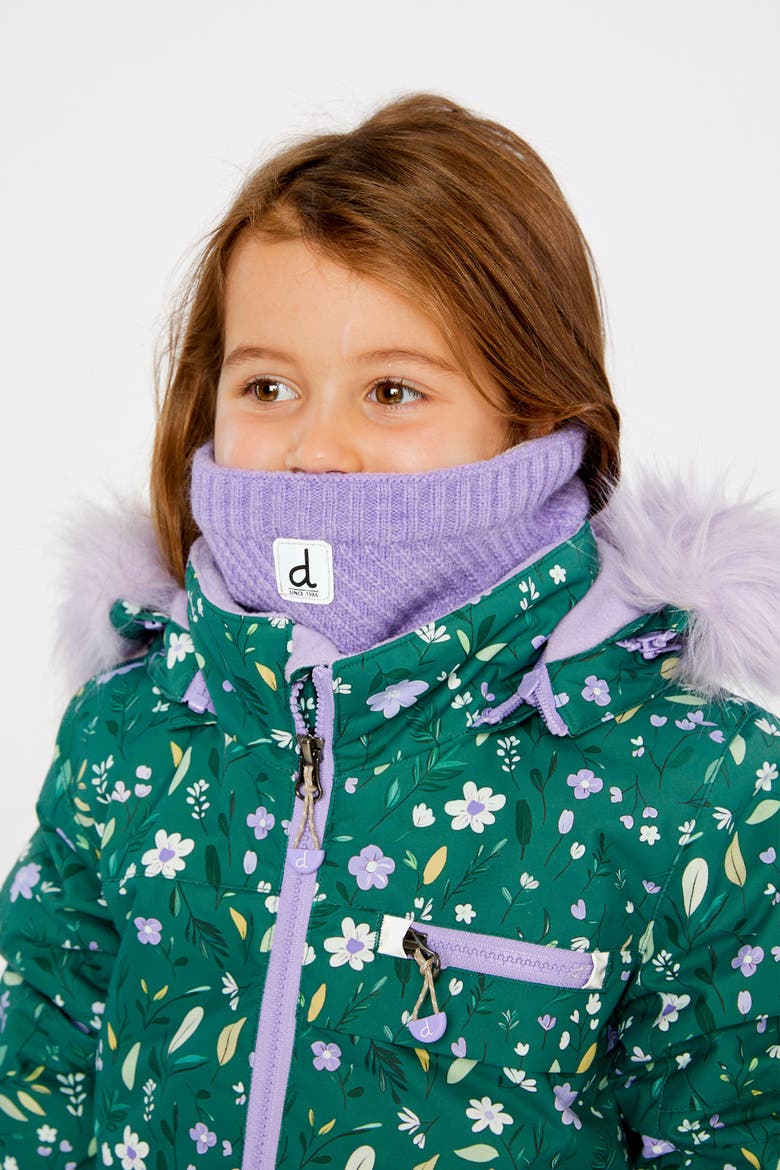 Girl Winter Knit Fleece Lined Stretch Neckwarmer, Alternate, color, Violet