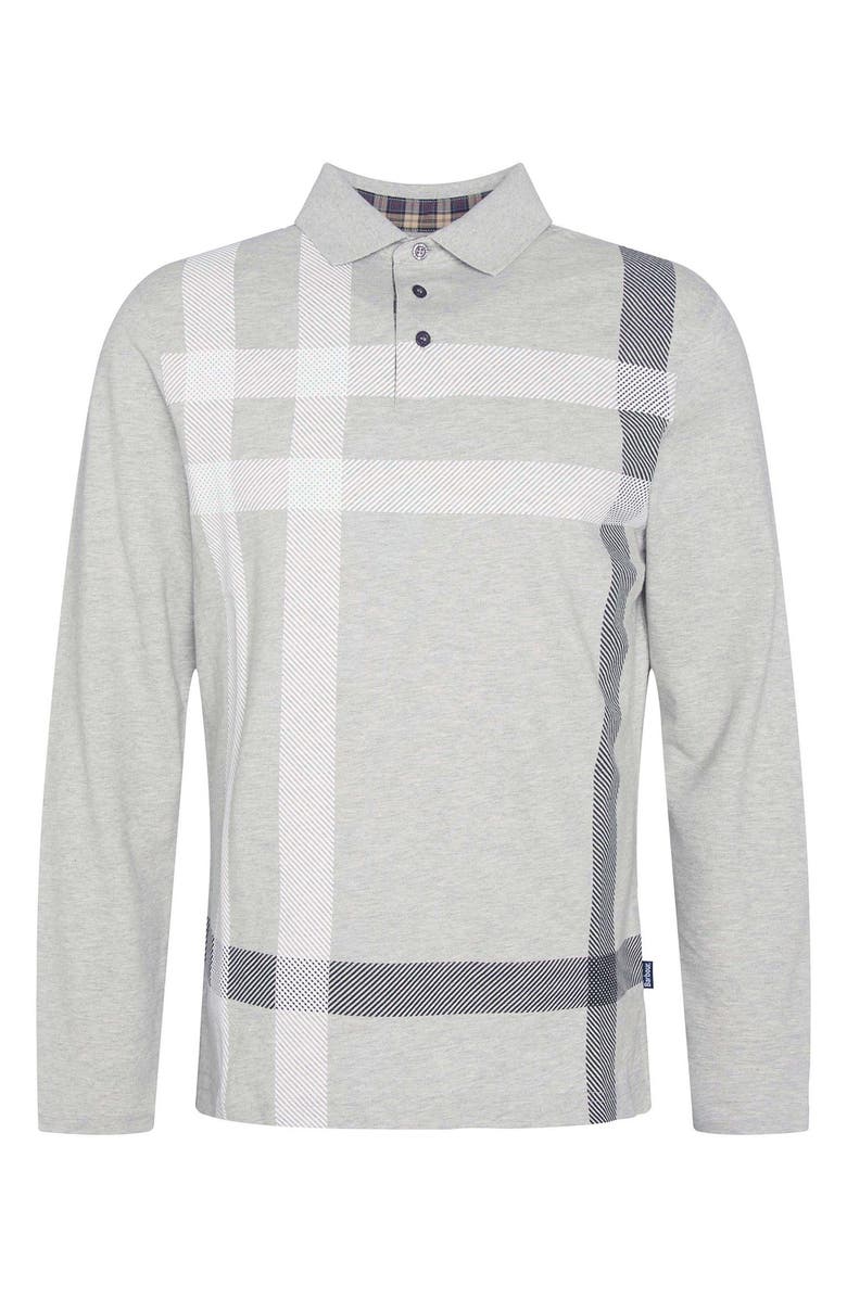 Barbour Blaine Tartan Long Sleeve Polo, Alternate, color, Grey Marl