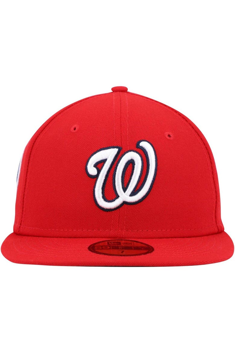 Men's New Era Red Washington Nationals 9/11 Memorial Side Patch 59FIFTY Fitted Hat, Alternate, color, Red