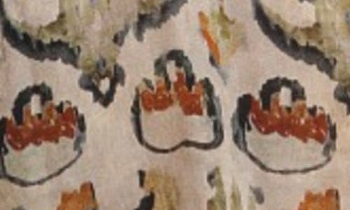 Apny Abstract Print Button-up Shirt In Brown Multi
