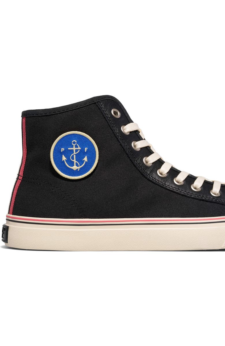 P.F. Flyers Center Slightly Choppy High-Top Sneaker, Alternate, color, Black-Slightly Choppy