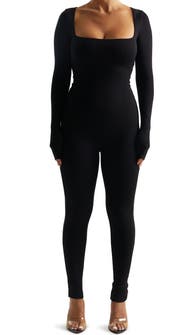 Naked Wardrobe Square Neck Long Sleeve Jumpsuit