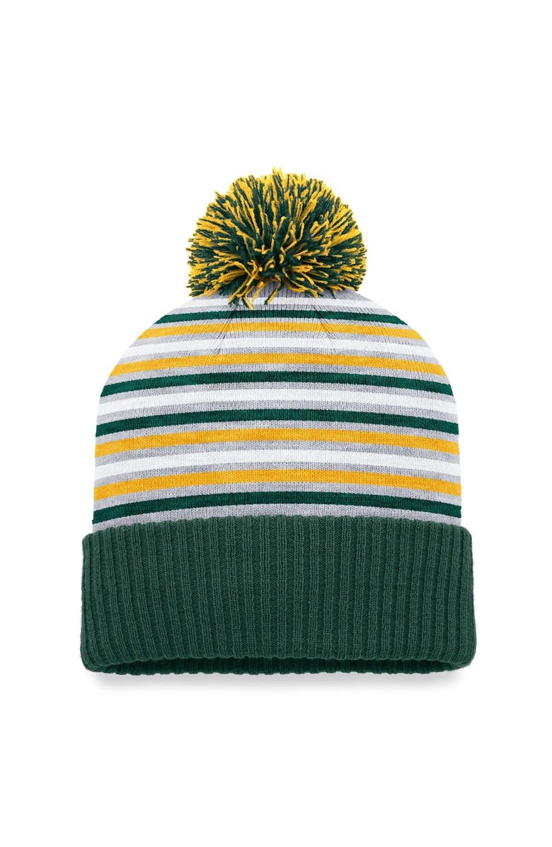 TOP OF THE WORLD Men's Top of the World Green NDSU Bison Dash Cuffed Knit Hat with Pom, Alternate, color, 