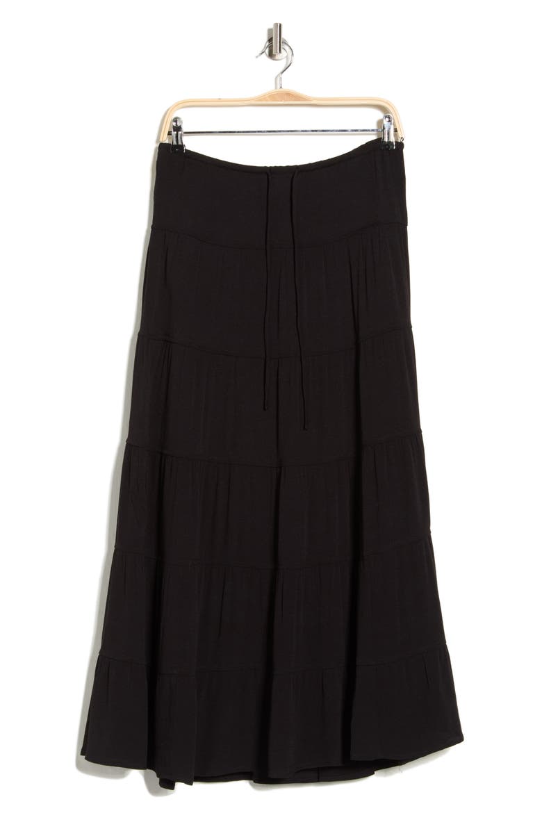 Tiered Maxi Skirt, Alternate, color, BLACK