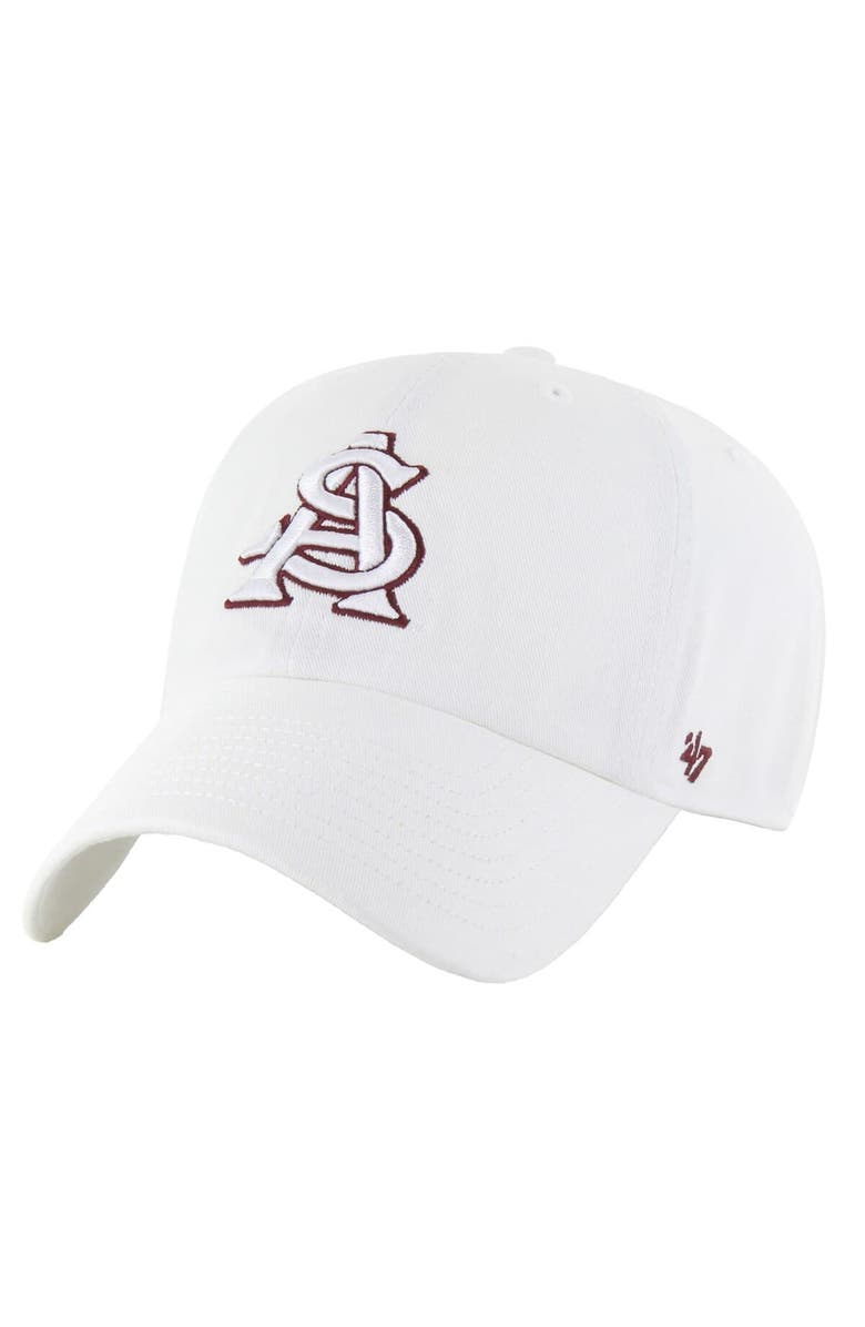 '47 Men's '47 White Arizona State Sun Devils Clean Up Adjustable Hat, Main, color, 
