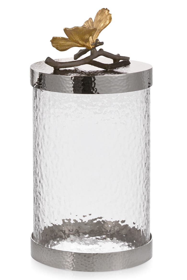 'Butterfly Ginkgo' Canister, Main, color, SILVER
