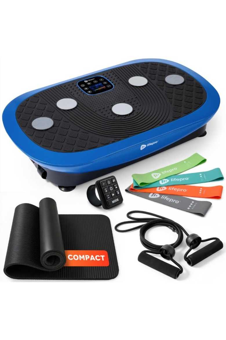 Rumblex Plus Mini 4D Vibration Plate Exercise Machine 3 Motors, Main, color, Blue
