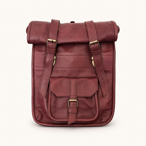 Adventurer Leather Rolltop Backpack