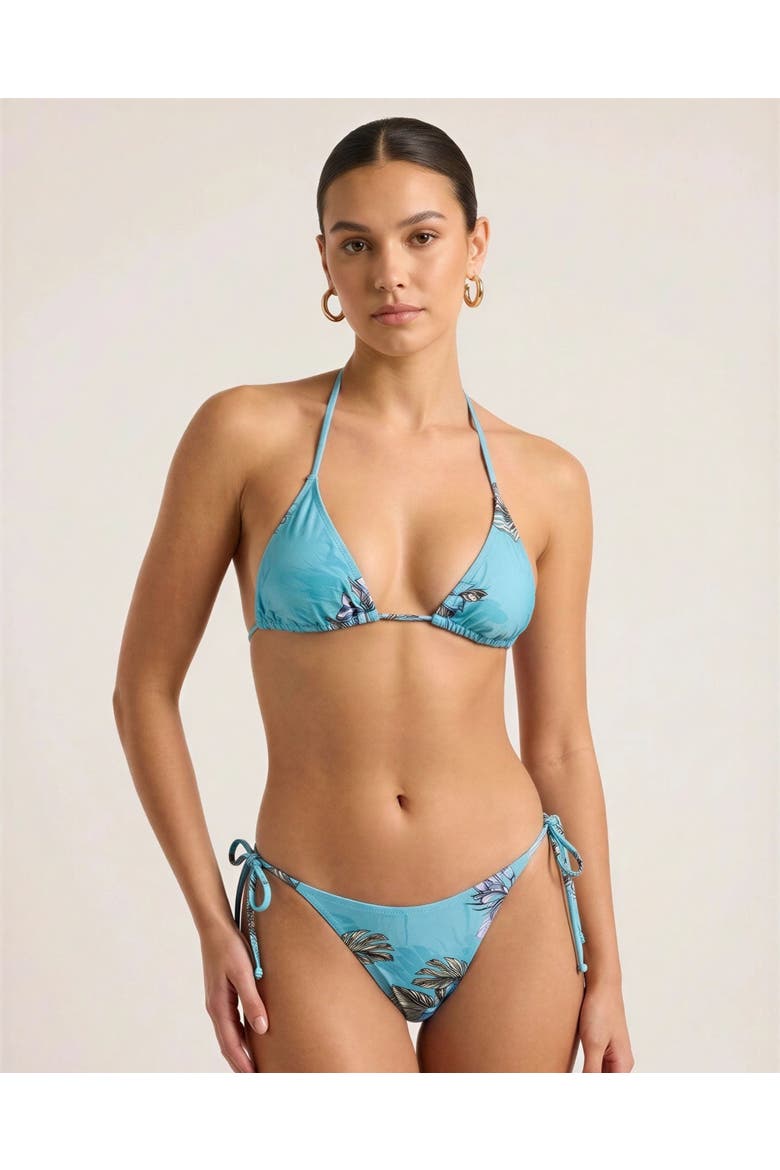 Exotic Floral Womens Bikini Top, Main, color, Exotic Floral Teal