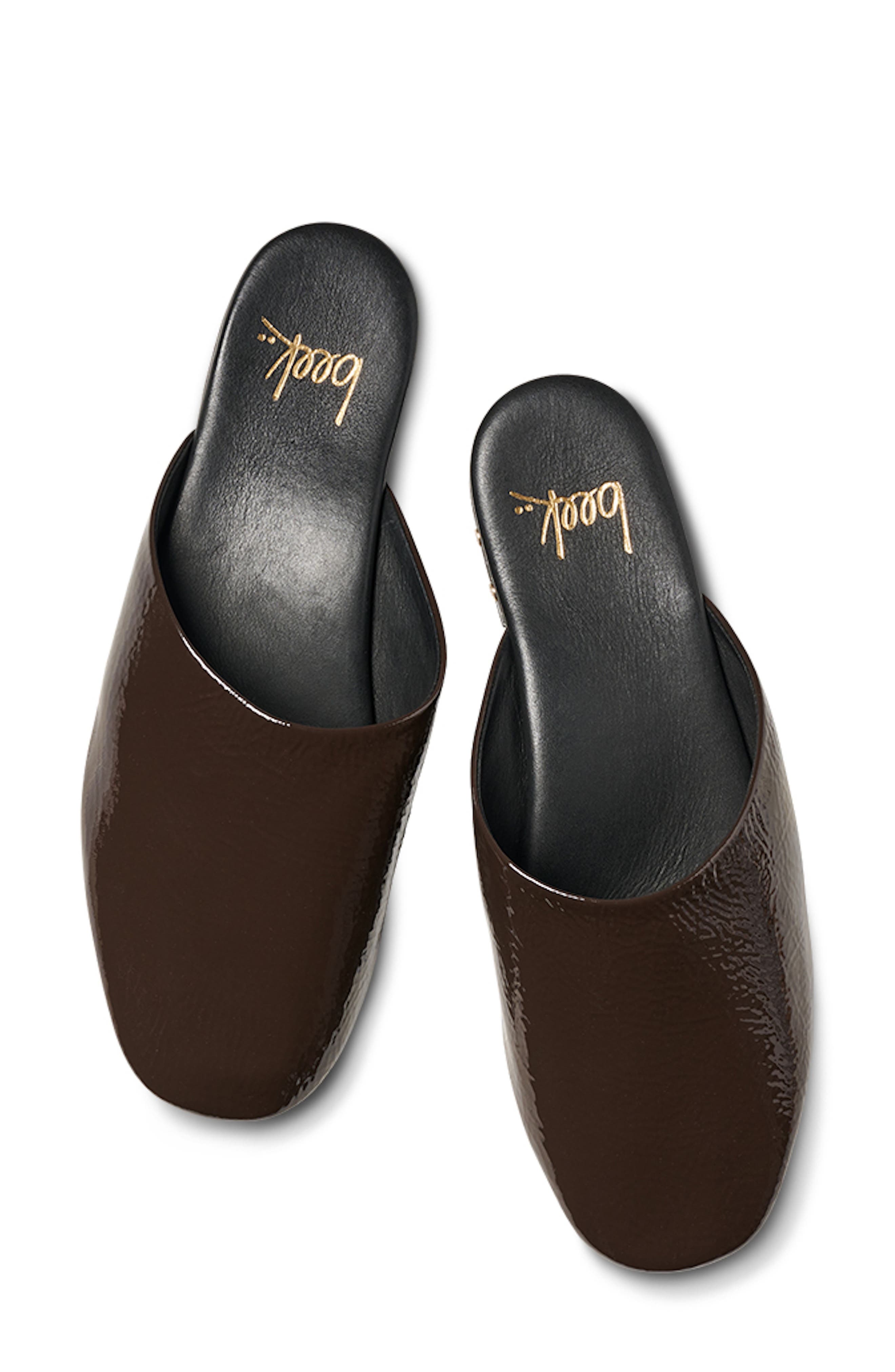 Blackbird Flat Leather Mule, Alternate, color, COFFEE