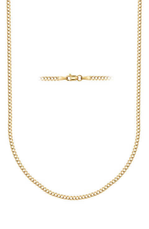 14K Yellow Gold 8mm Cuban Chain Necklace
