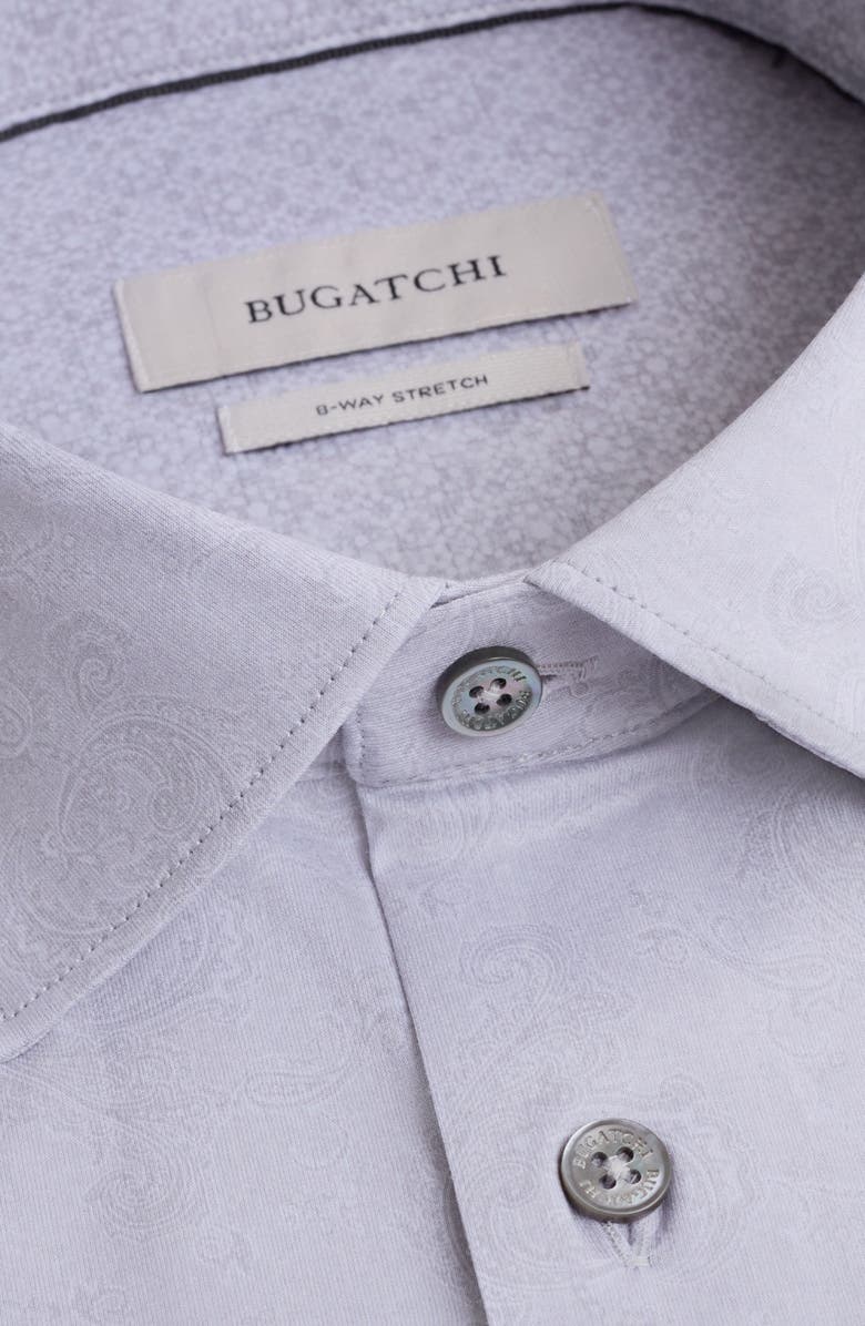 Bugatchi Jimmy OoohCotton<sup>®</sup> Paisley Button-Up Shirt, Alternate, color, Platinum