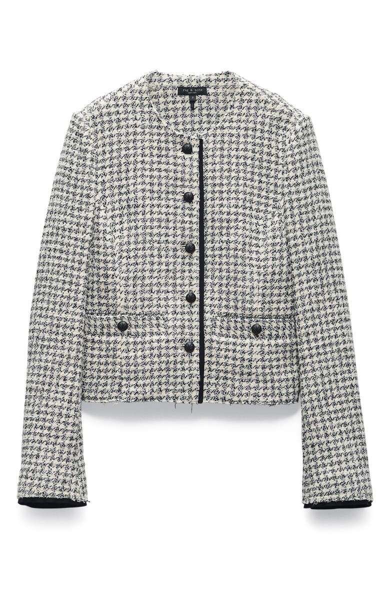 rag & bone Carmen Check Cotton Blend Tweed Jacket, Alternate, color,