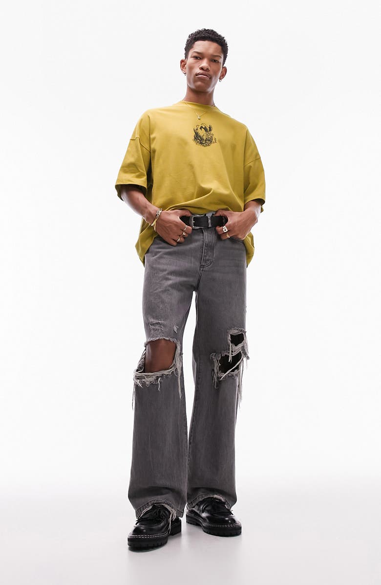 Topman Extreme Oversize Dove Graphic T-Shirt, Alternate, color,