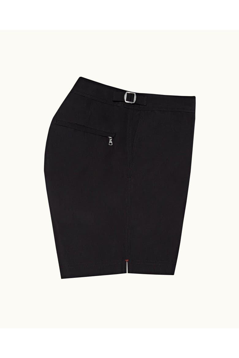 Bulldog Mid-Length Swim Shorts, Alternate, color, Black