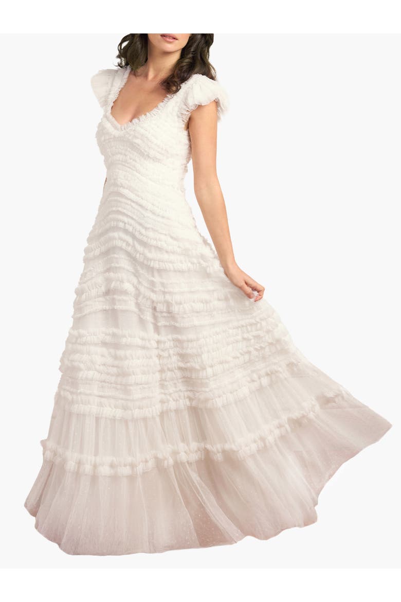 Amara Backless Gown, Main, color, Swan White