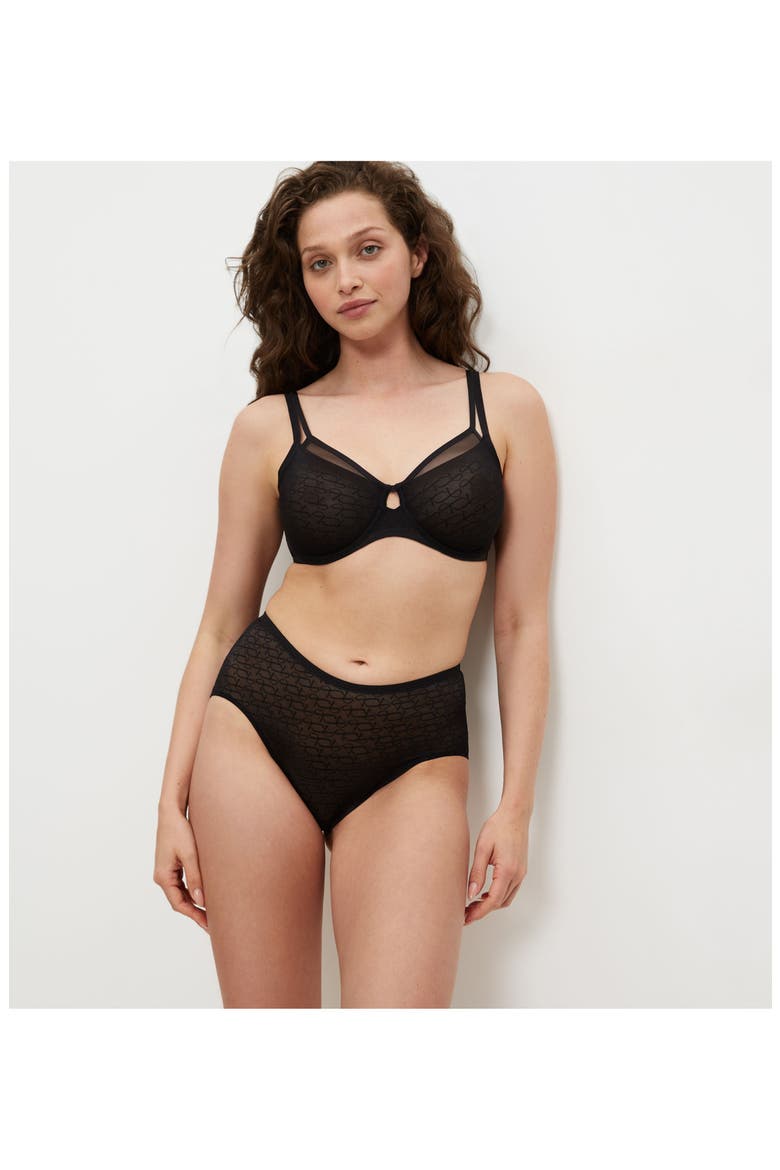 Signature Sheer Minimizer Bra, Alternate, color, Black