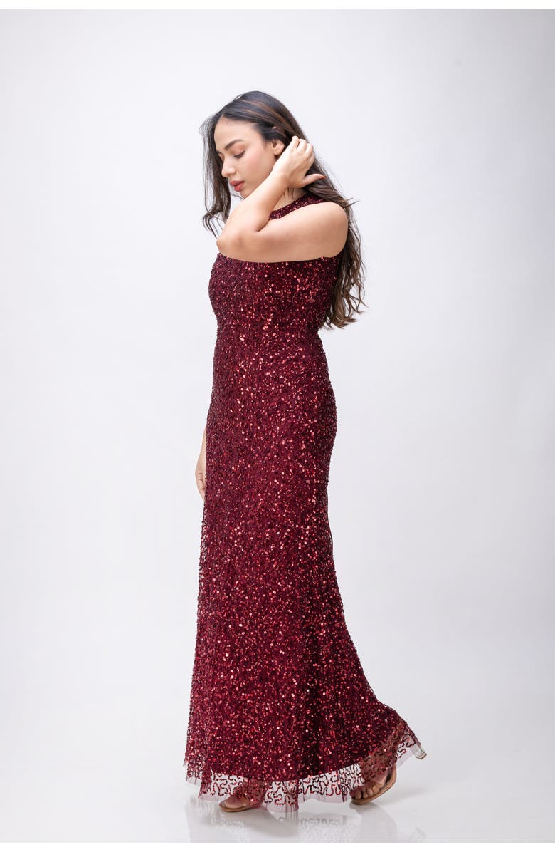 CREEA the Label Sequin Embellished Sleeveless Column Gown, Alternate, color, 