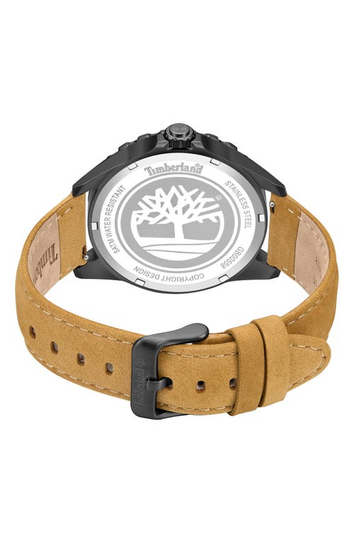 Timberland Day Pond Leather Strap Watch, 45mm In Brown
